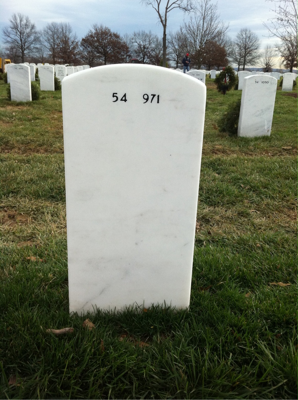 Back of headstone — Lawrence Lowe