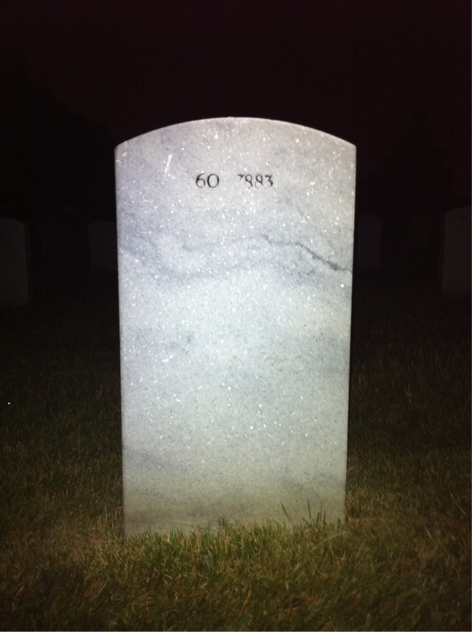 Back of headstone — David Evans