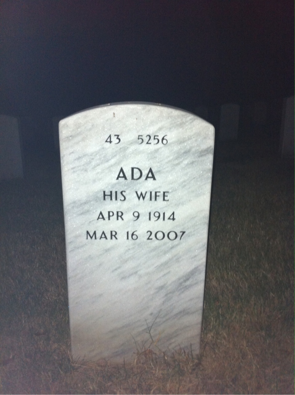 Back of headstone — Fulton Matthews