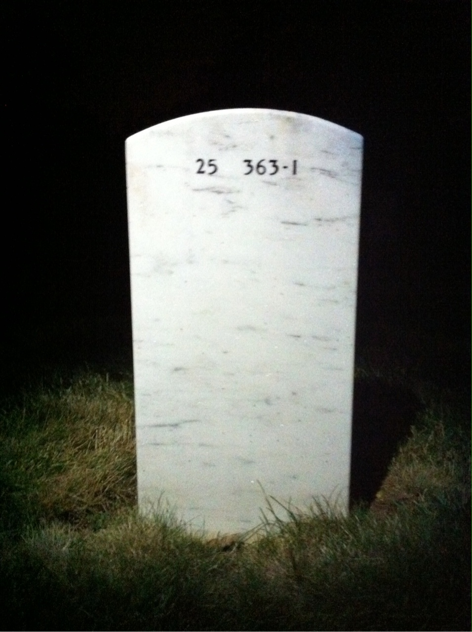 Back of headstone — Johnie Agnew
