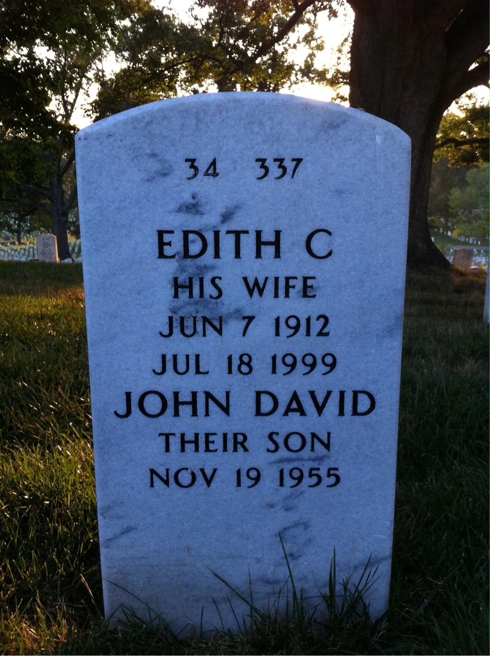 Back of headstone — Bruce Cain