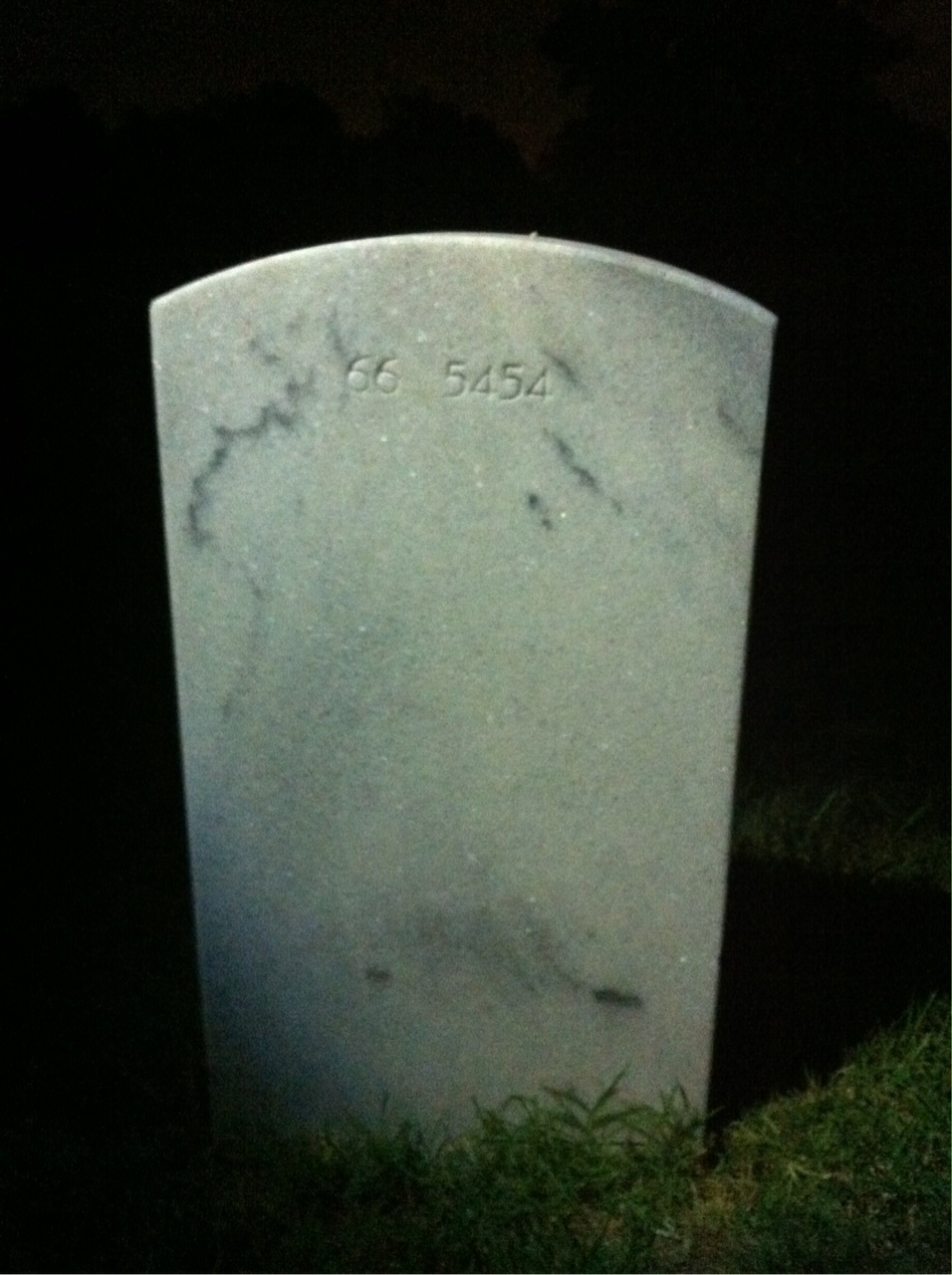 Back of headstone — Sumner Benson