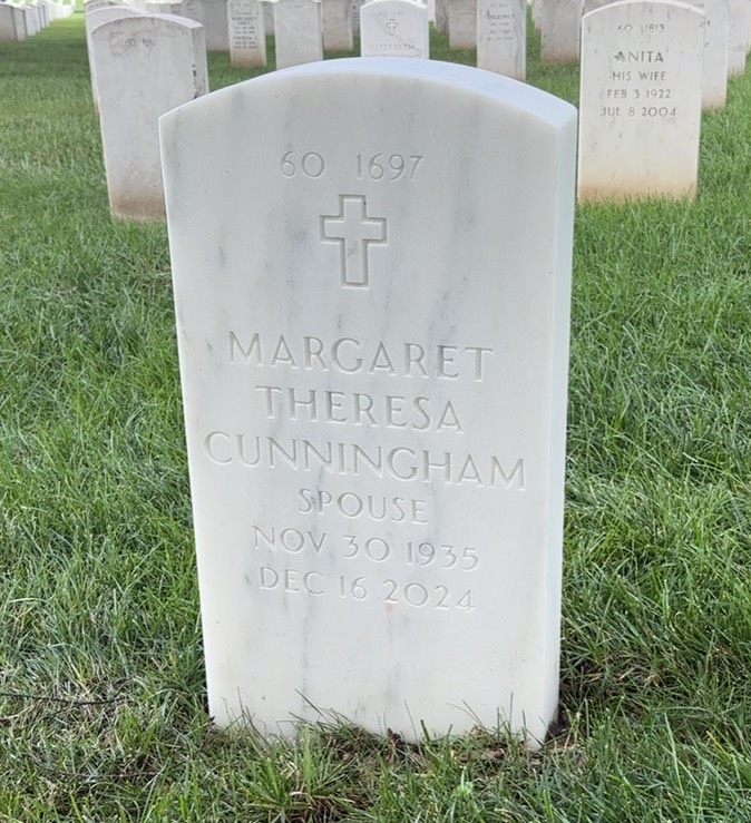 Back of headstone — Tinsley Cunningham