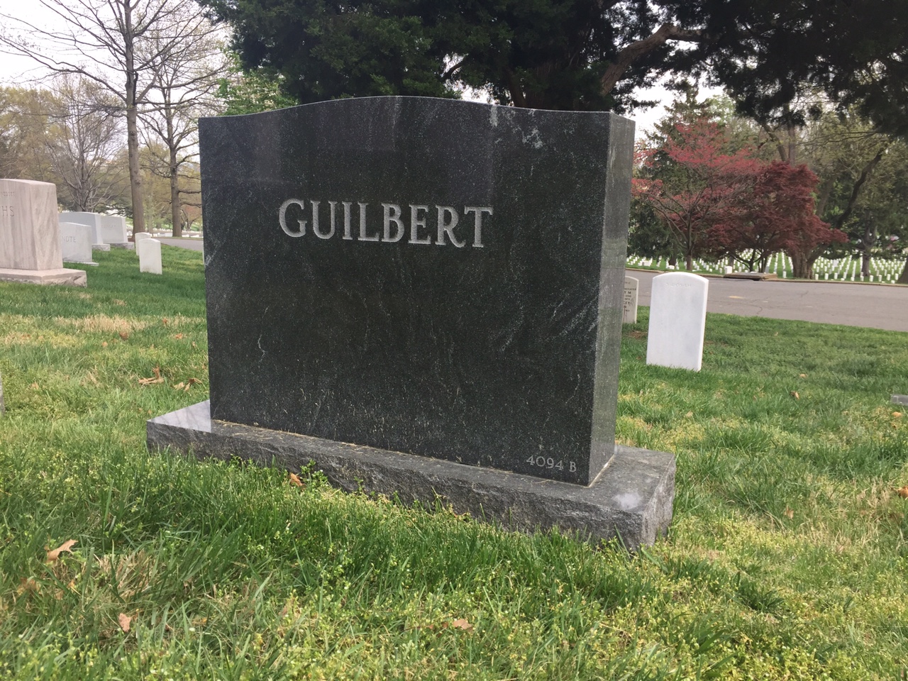 Back of headstone — Edward Guilbert
