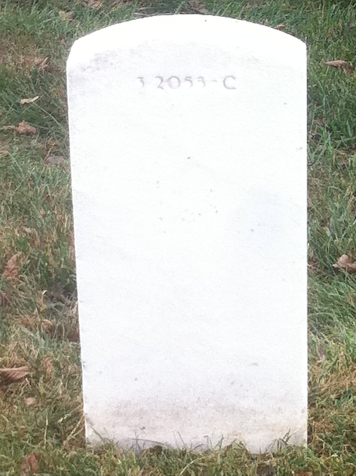 Back of headstone — William Francis Garrity