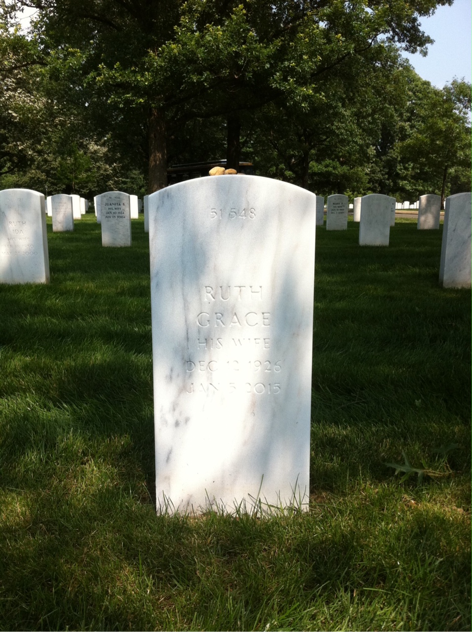 Back of headstone — James Berge