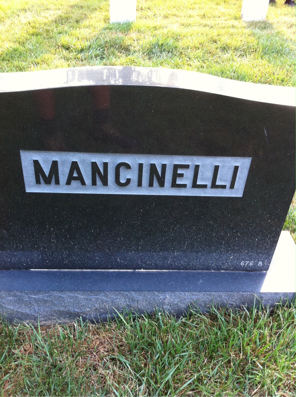 Back of headstone — Thomas Mancinelli