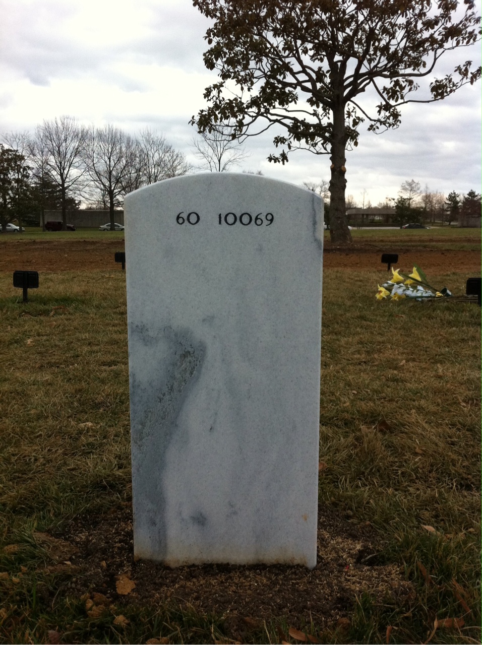 Back of headstone — Vincent Ellis