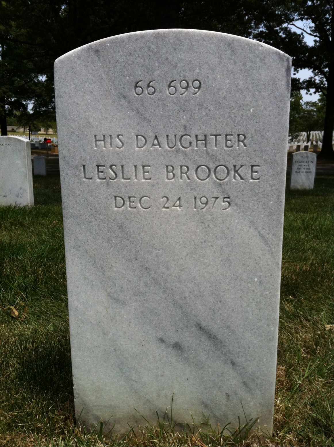 Back of headstone — Leslie Mitchell