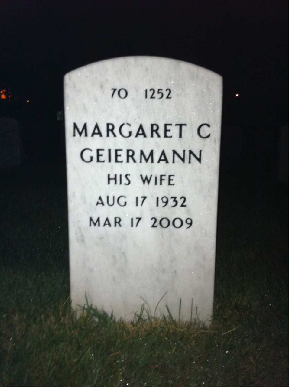 Back of headstone — Kenneth Cornell