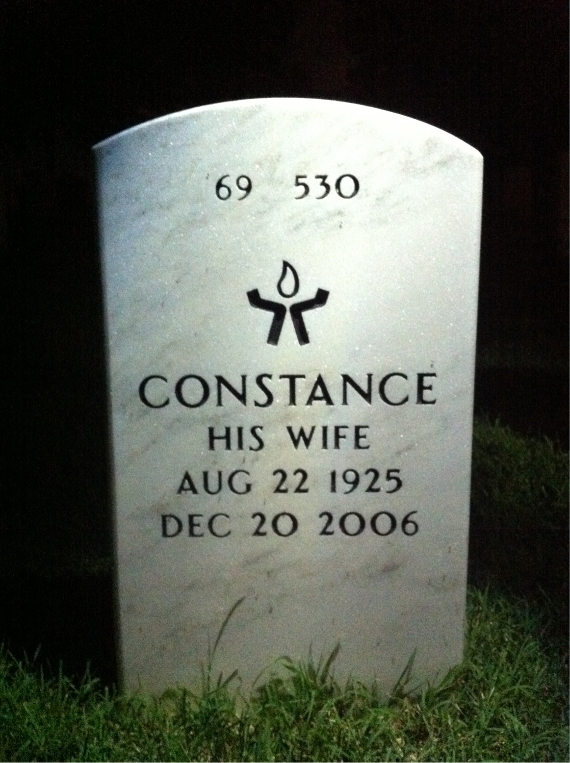 Back of headstone — Harold Coplan