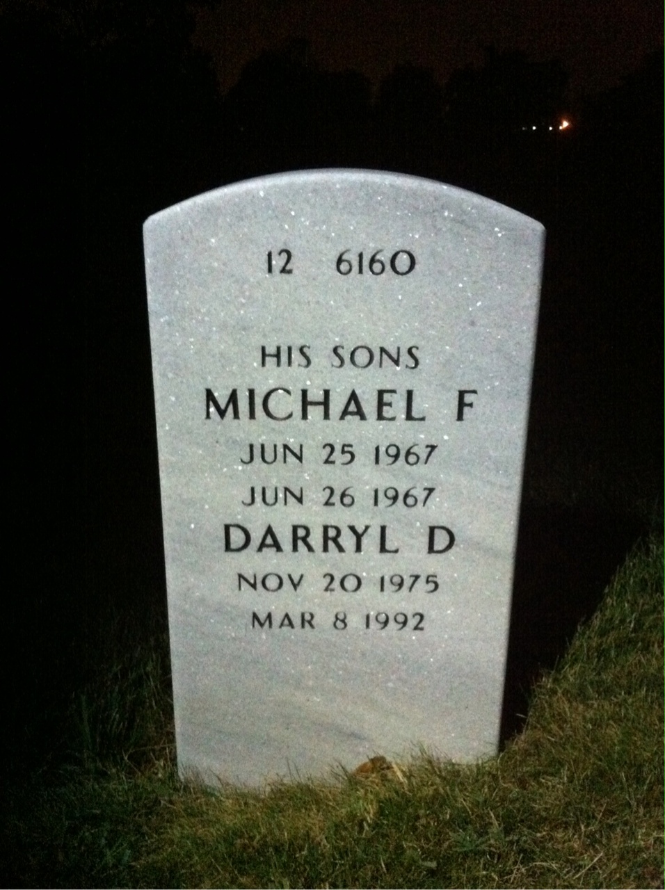 Back of headstone — Roy Prebble