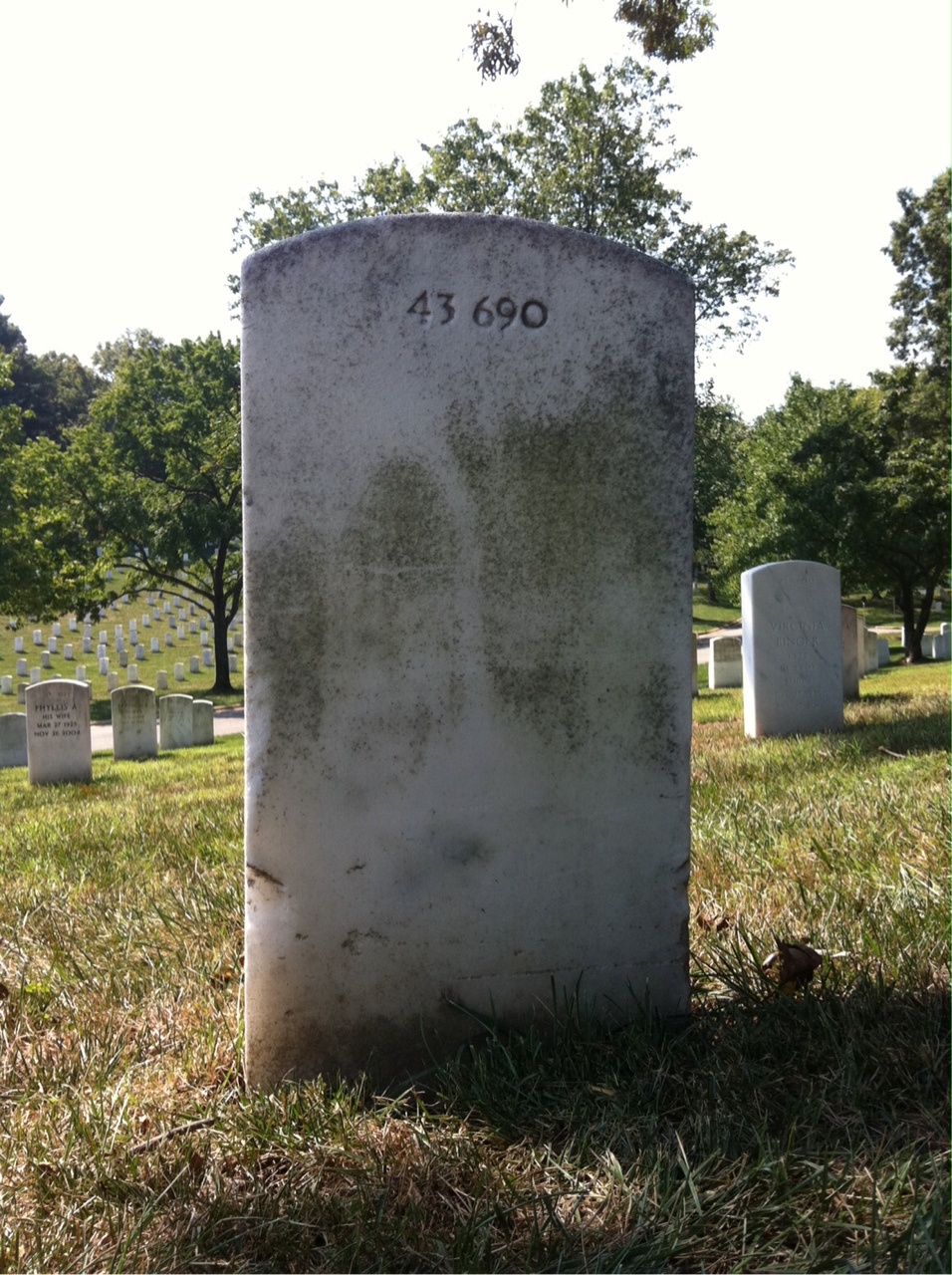 Back of headstone — William H Grant