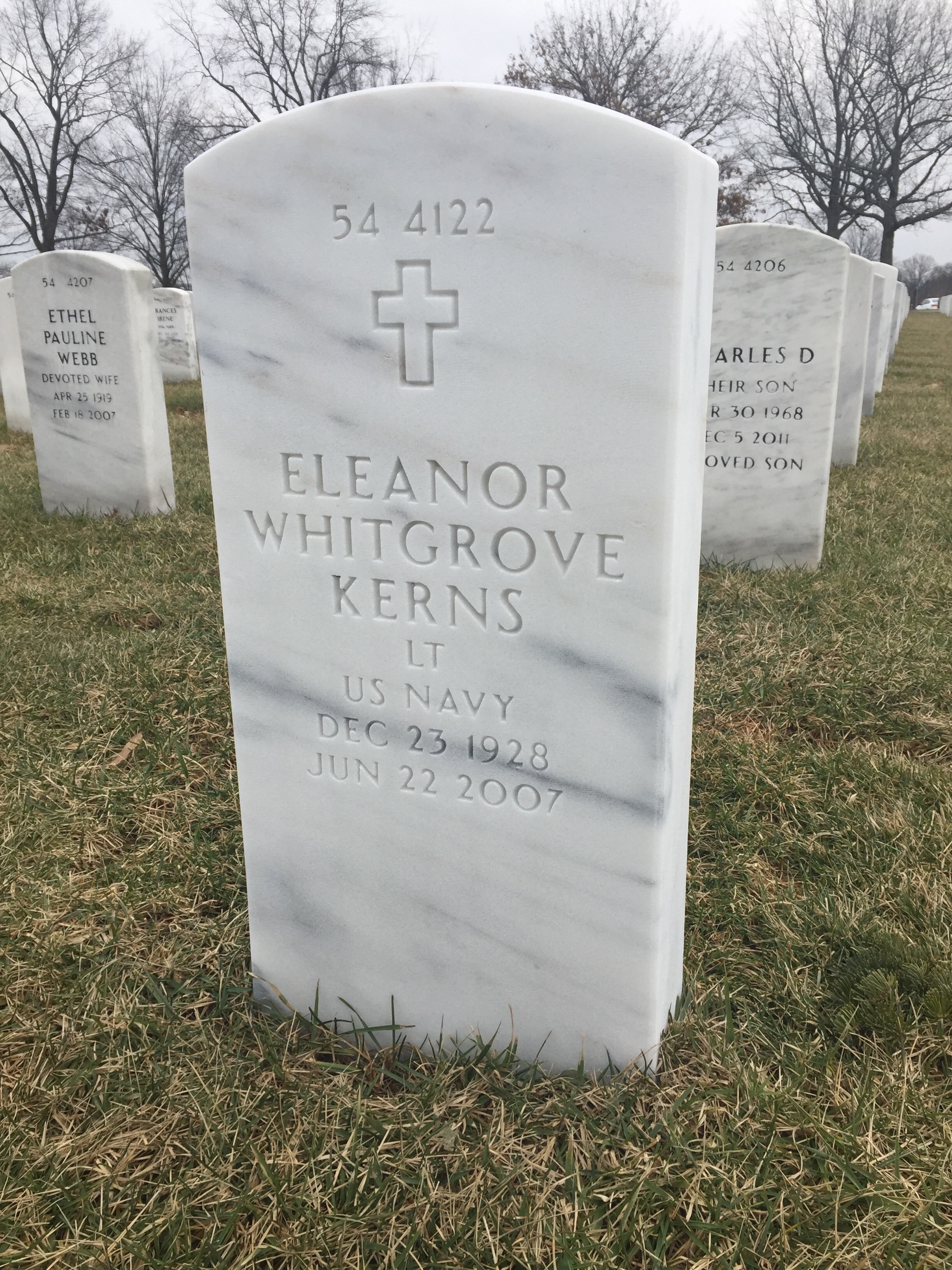 Back of headstone — Alexander Kerns