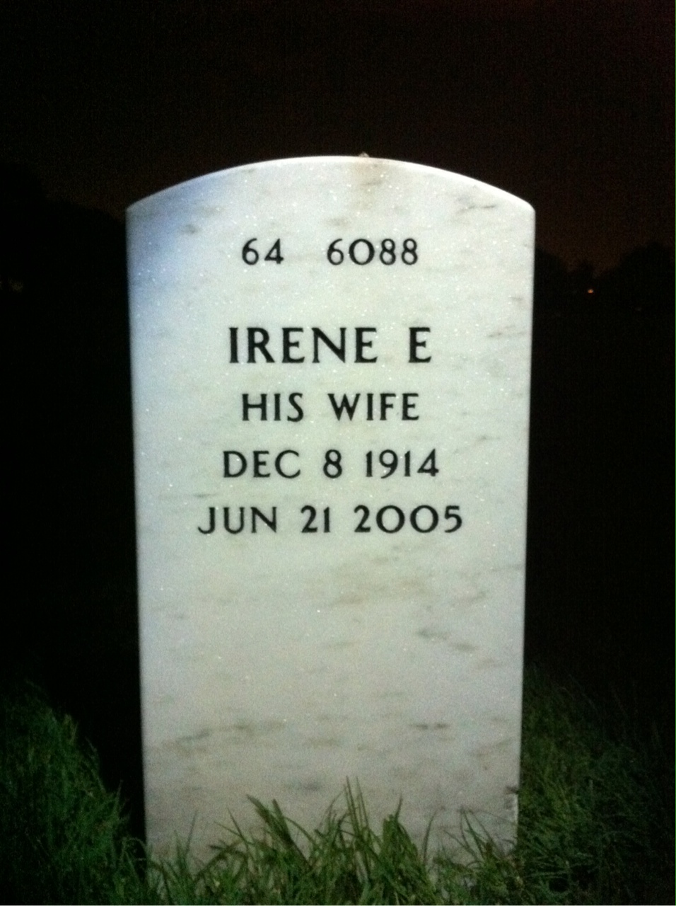 Back of headstone — Ralph Packard