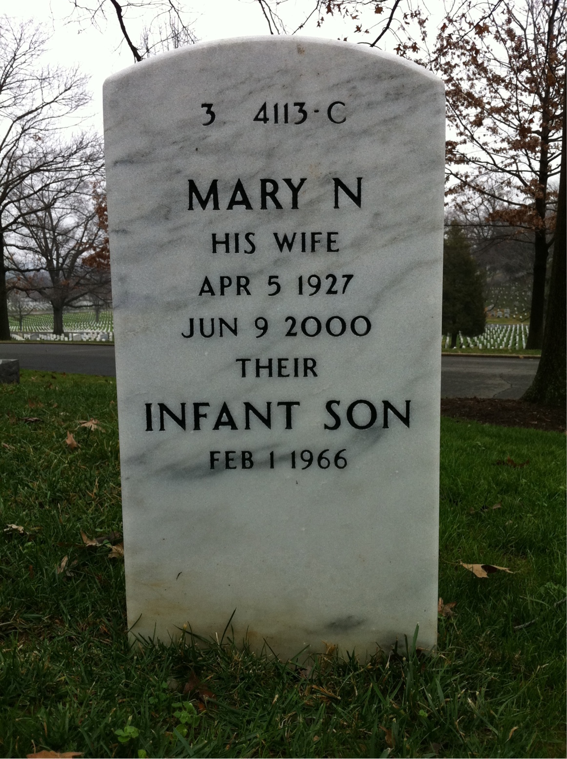 Back of headstone — Paul Anderson