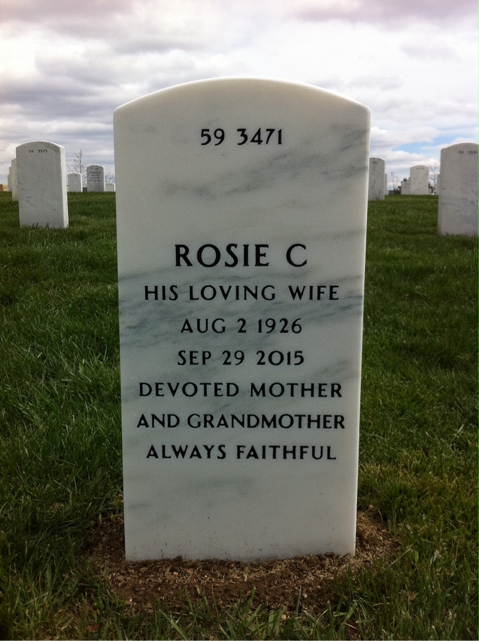Back of headstone — Martin Betts