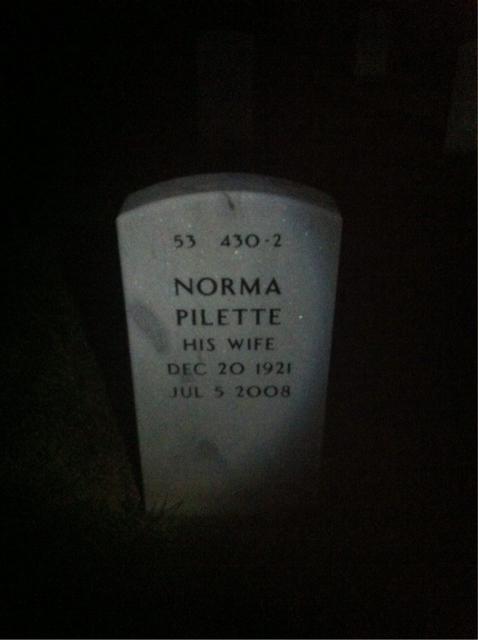 Back of headstone — Hugh Ririe
