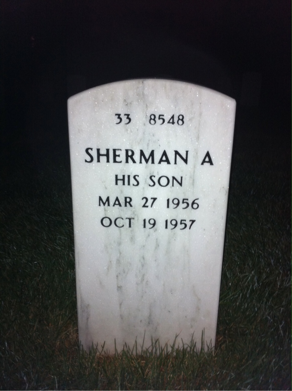 Back of headstone — Herman Gadson