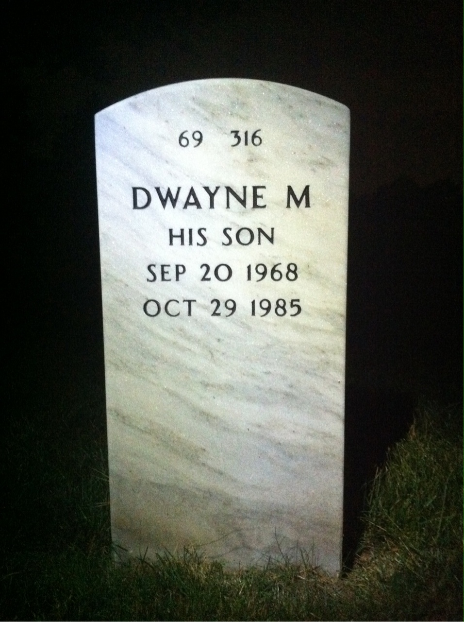 Back of headstone — George Satterwhite