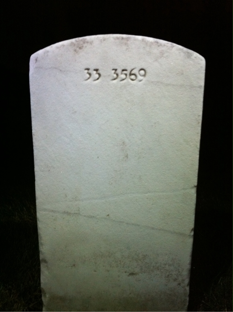 Back of headstone — Frederic Money