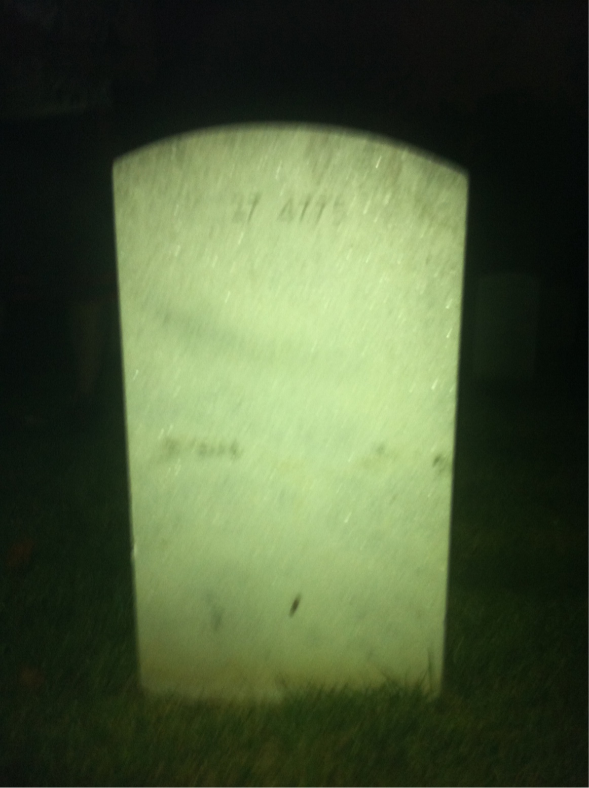 Back of headstone — W Blake
