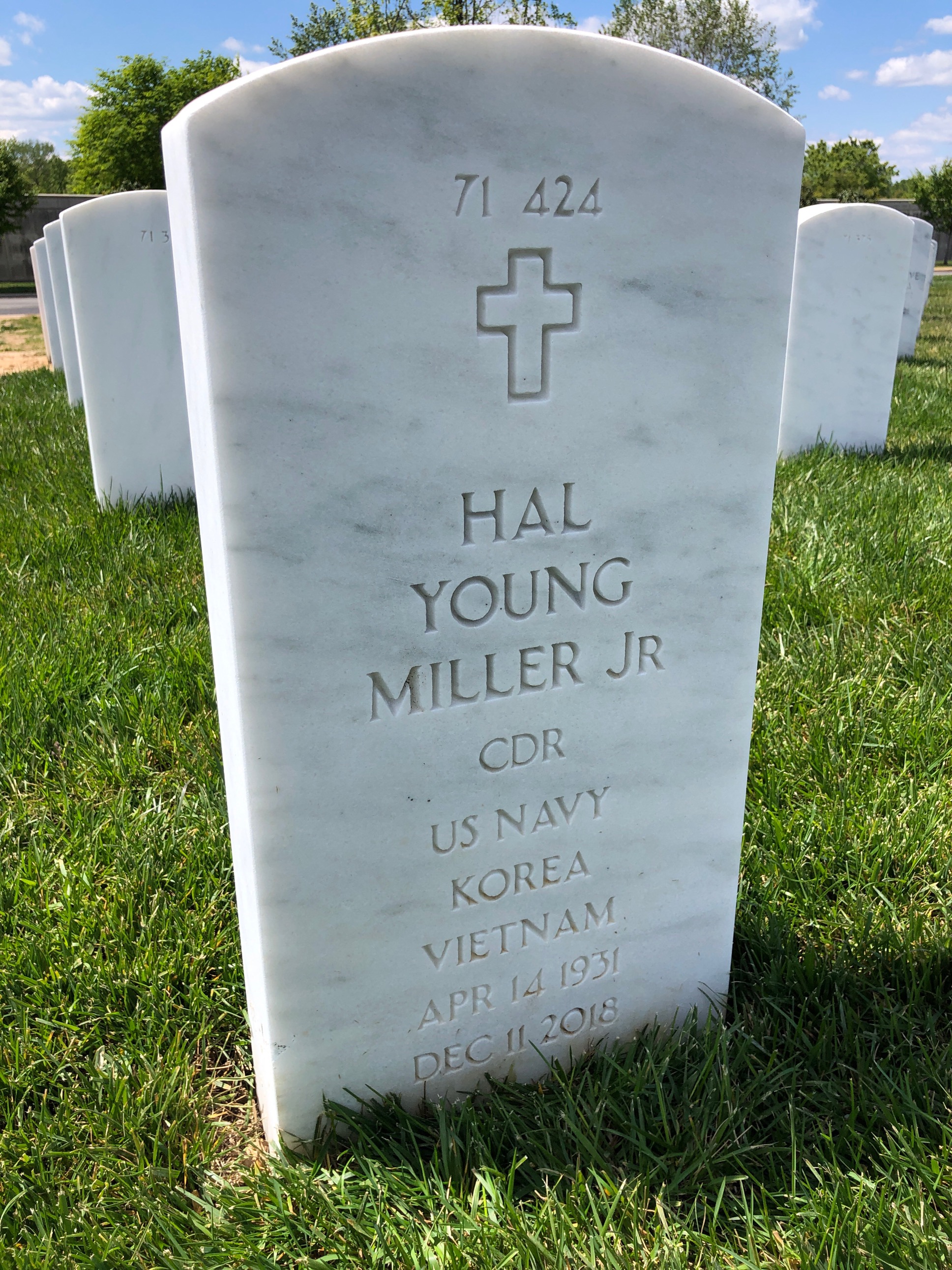 Back of headstone — Vetah Miller