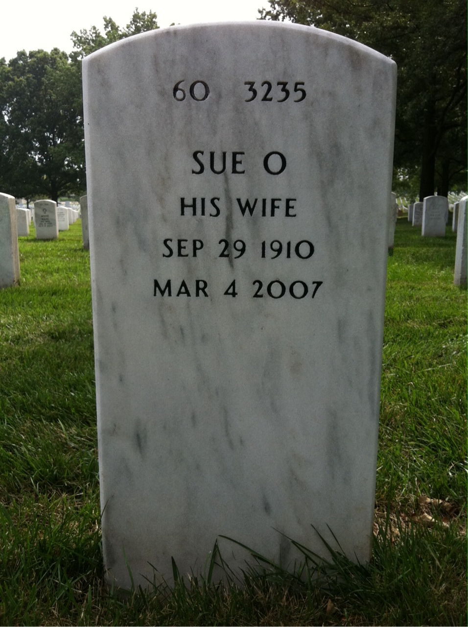 Back of headstone — Chancellor Harris