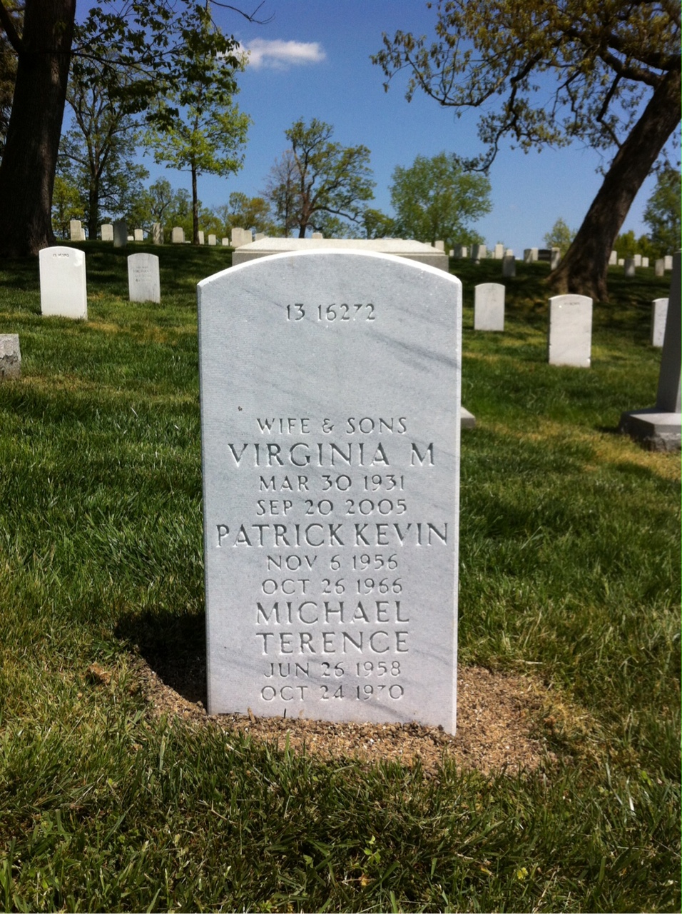 Back of headstone — Patrick Hughes