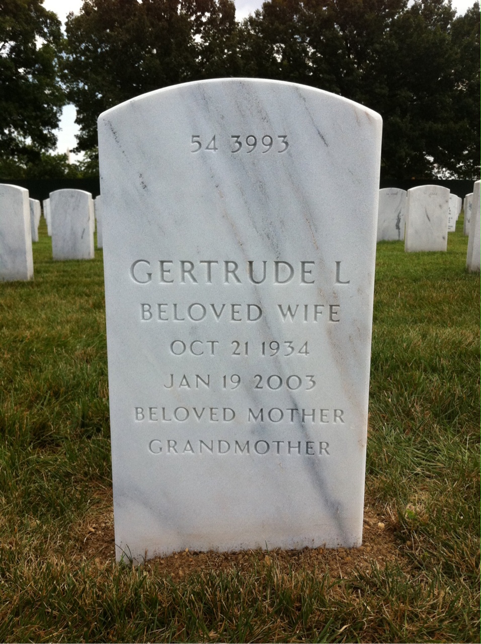 Back of headstone — Stanley Allin Humphrey