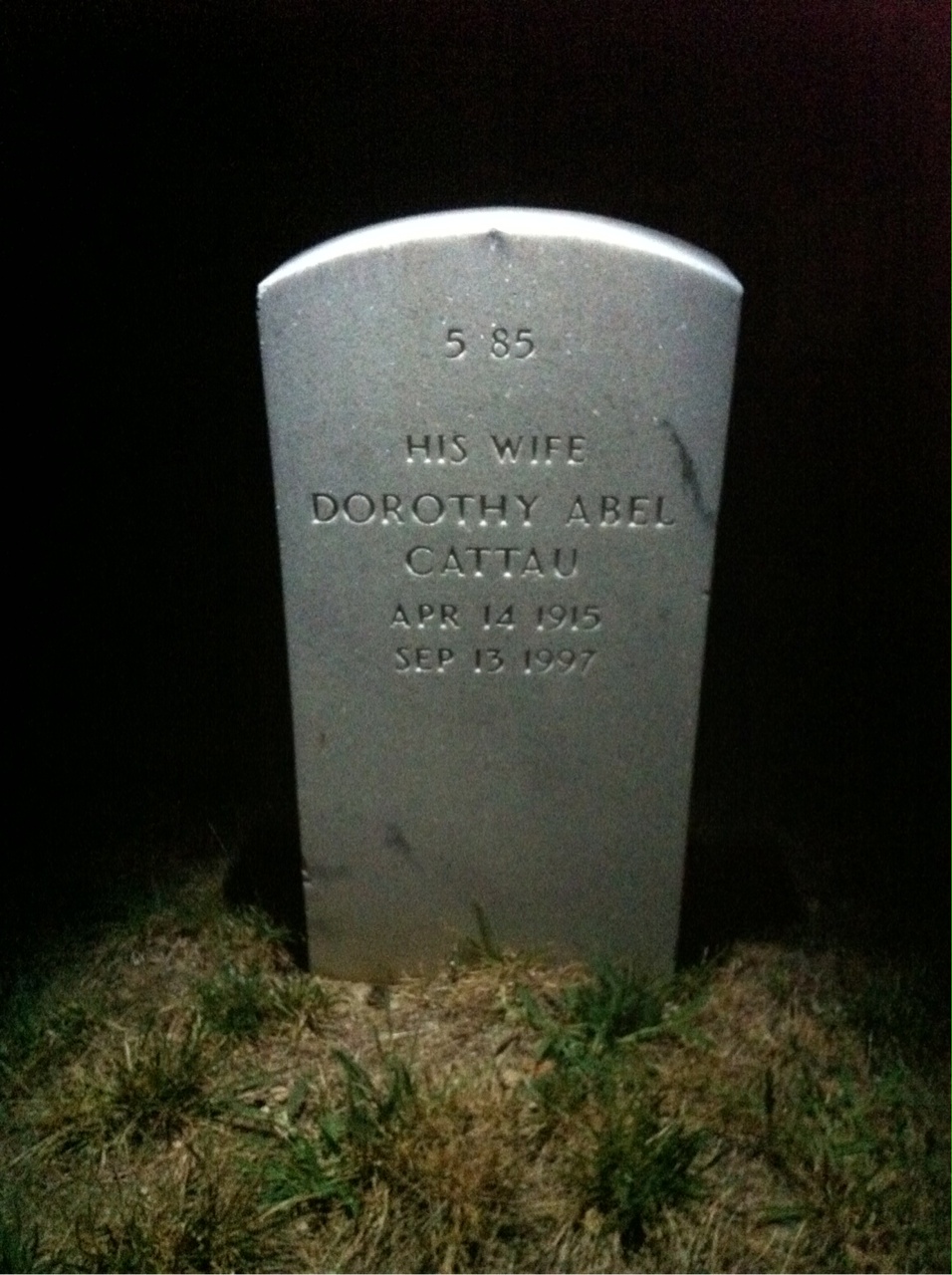 Back of headstone — Howard Abel