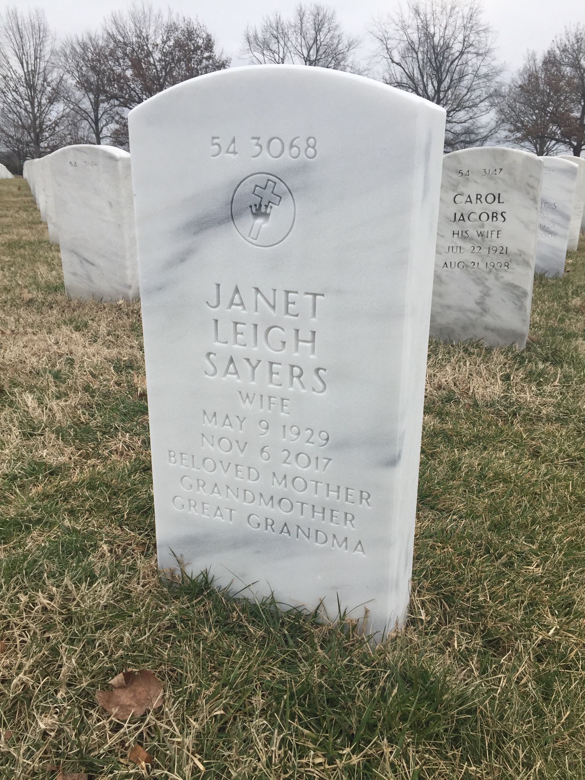 Back of headstone — John Kuehn