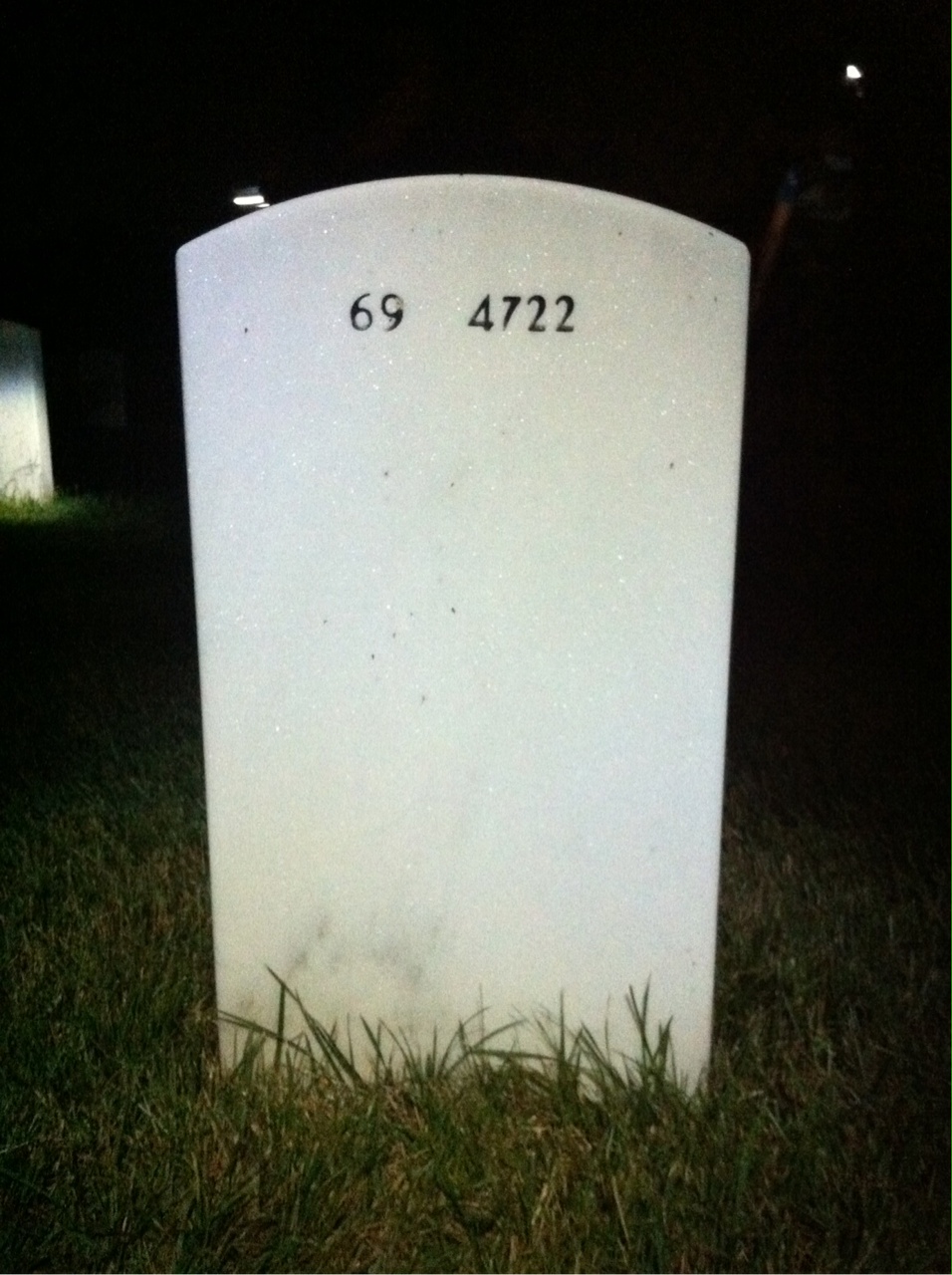 Back of headstone — W Howard