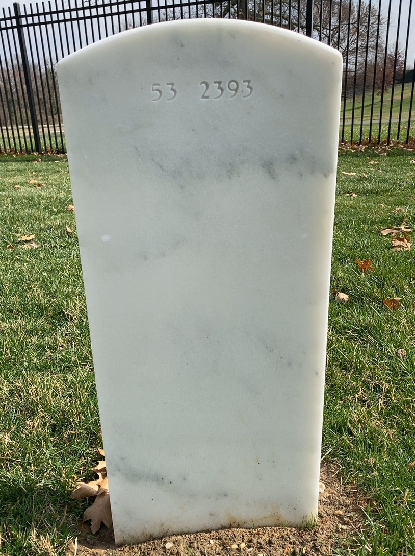 Back of headstone — Larry Bigelow