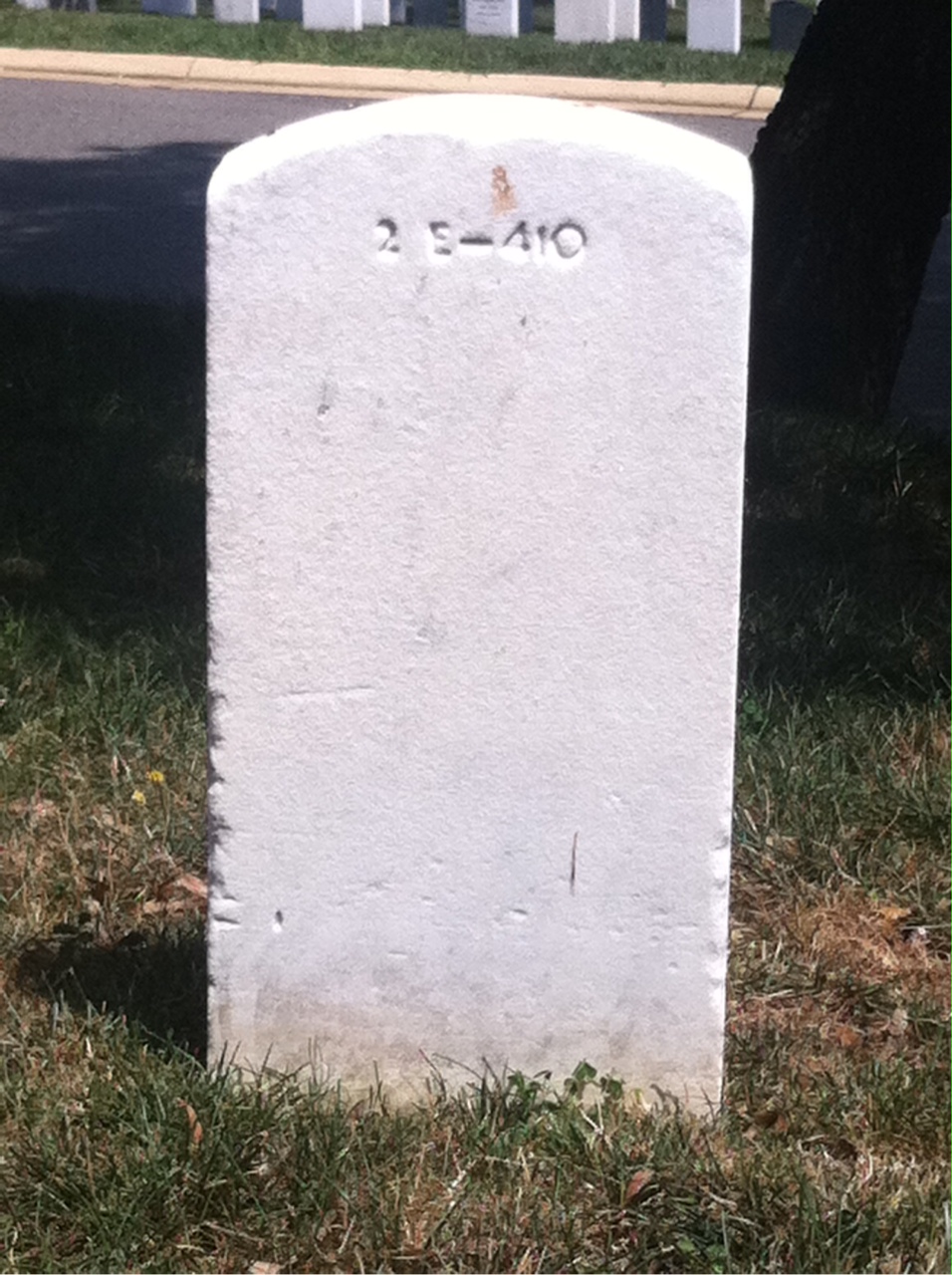 Back of headstone — Claude Avera