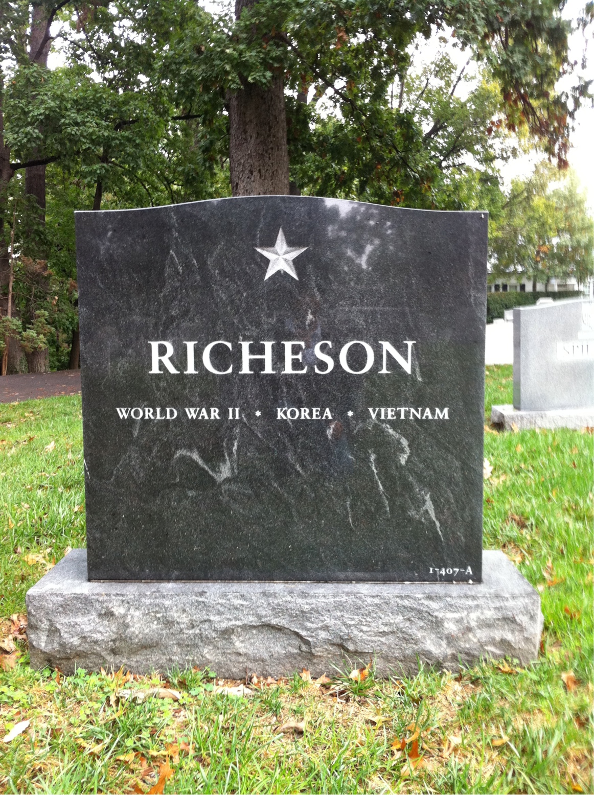 Back of headstone — Hugh Richeson