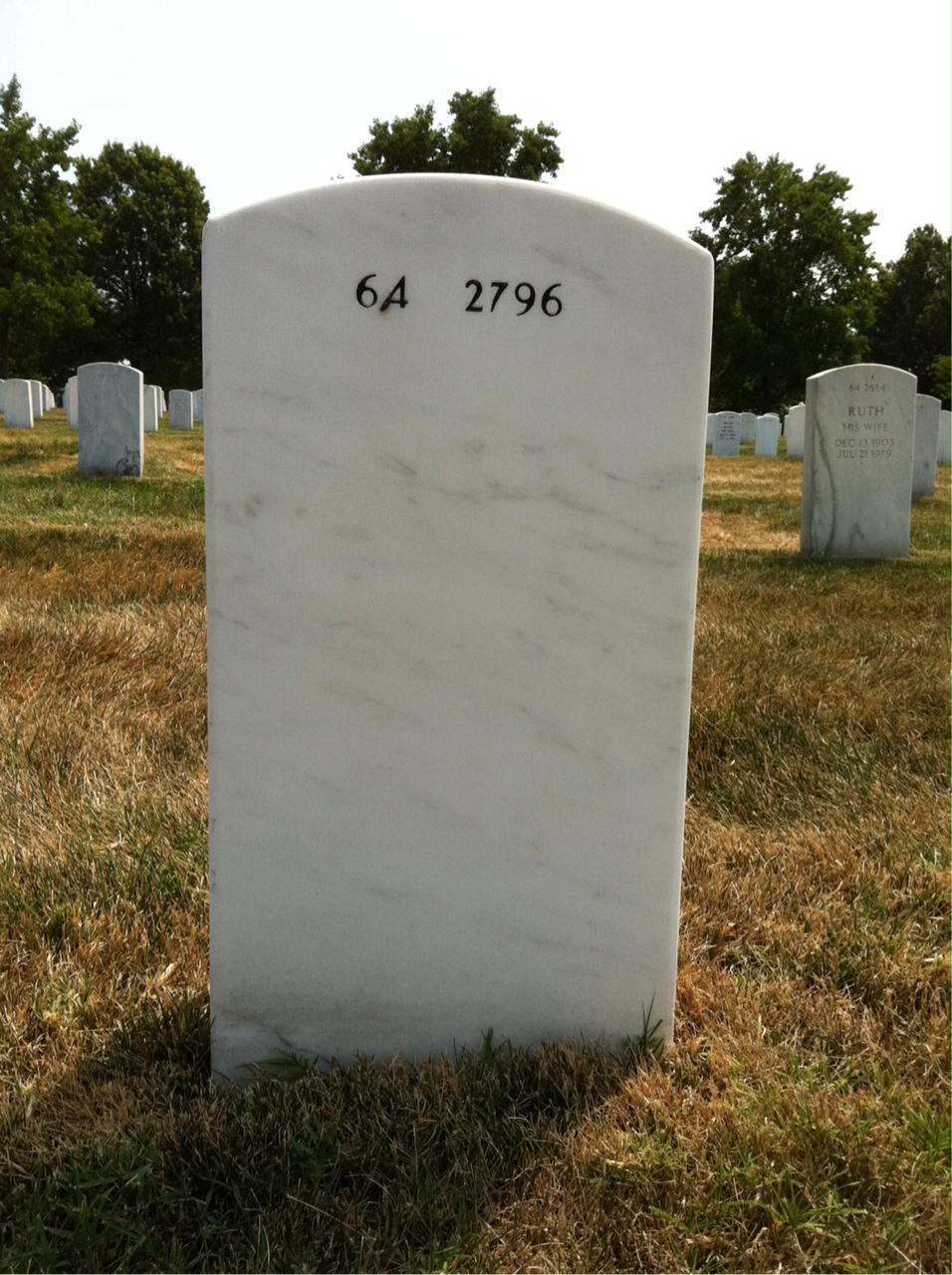 Back of headstone — Robert Knight