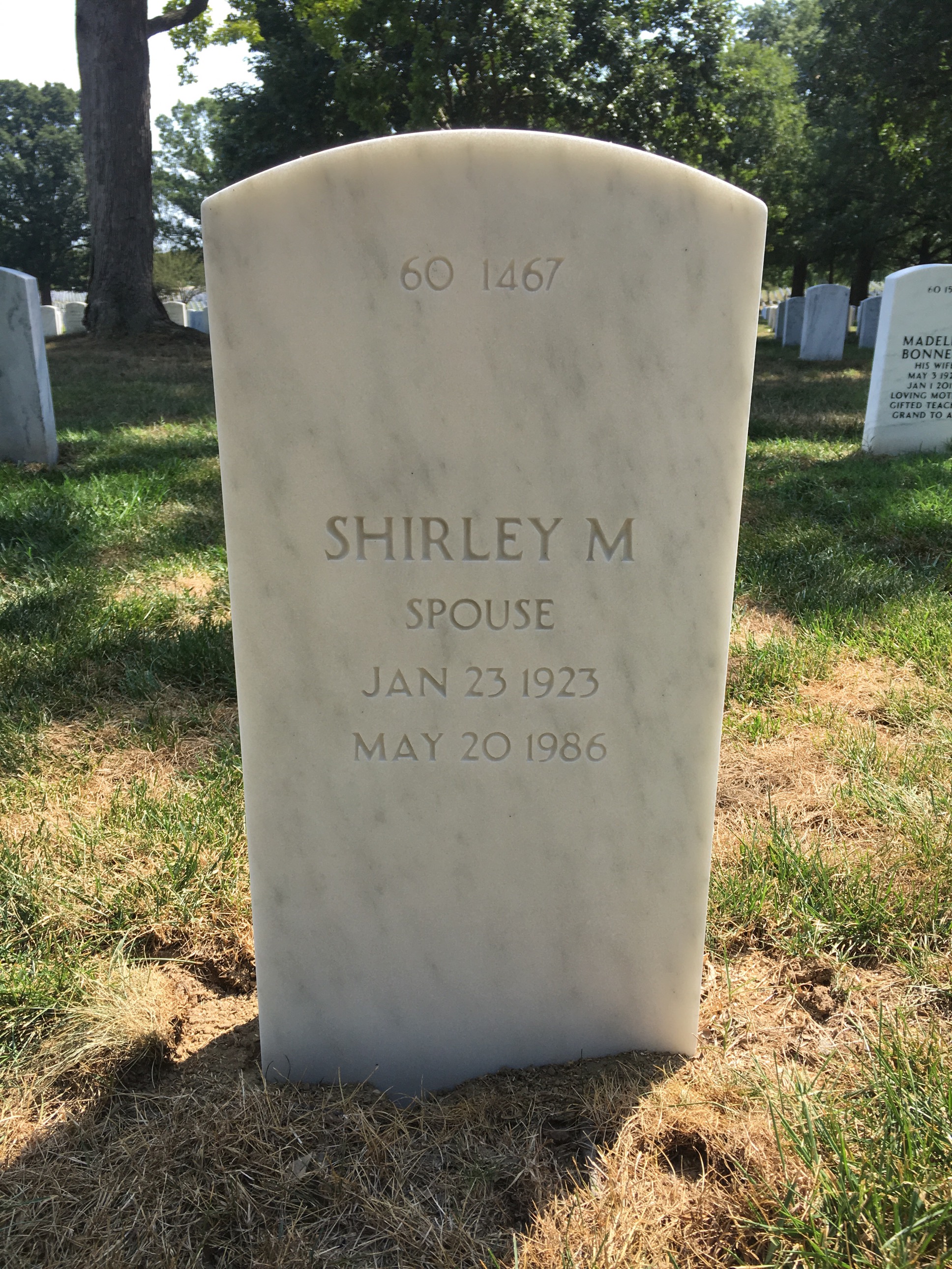 Back of headstone — Alton Moore