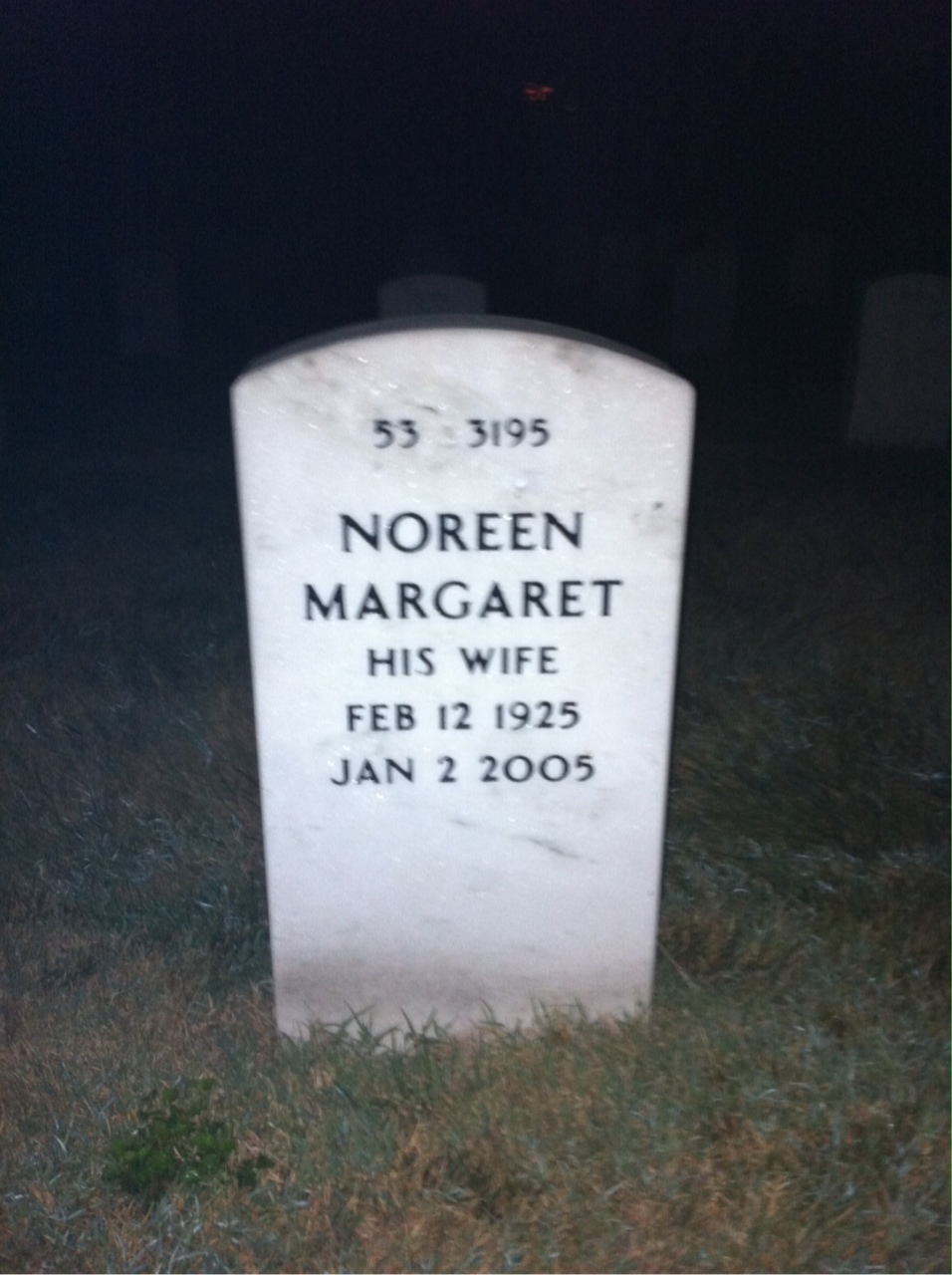 Back of headstone — Bernard Fisher