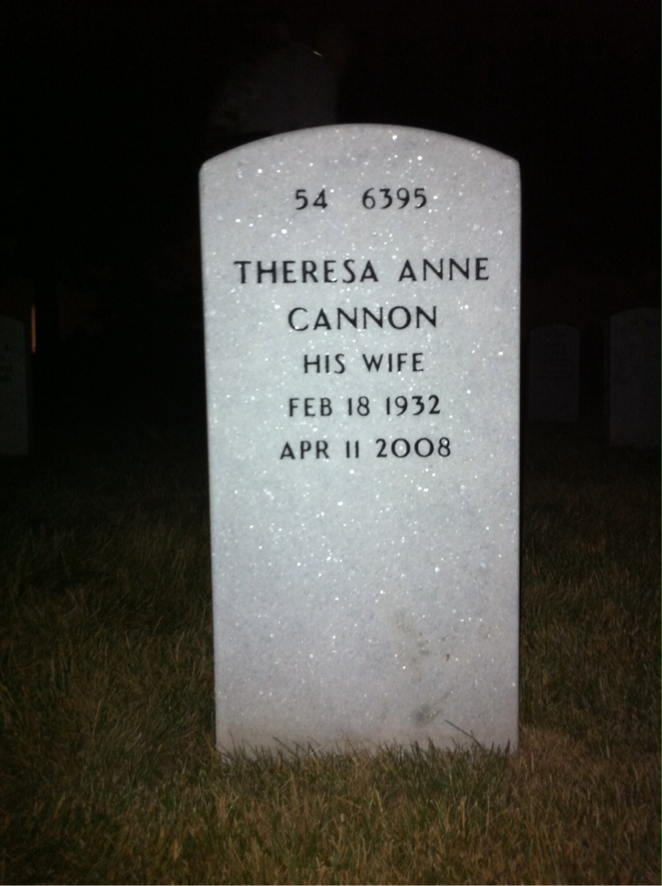 Back of headstone — James Fee
