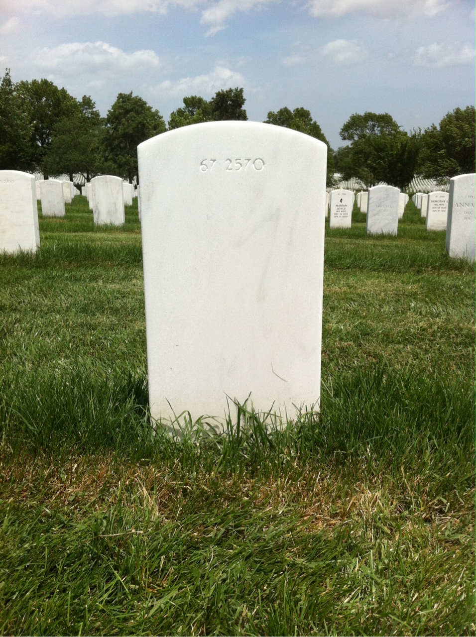 Back of headstone — Earl Adams