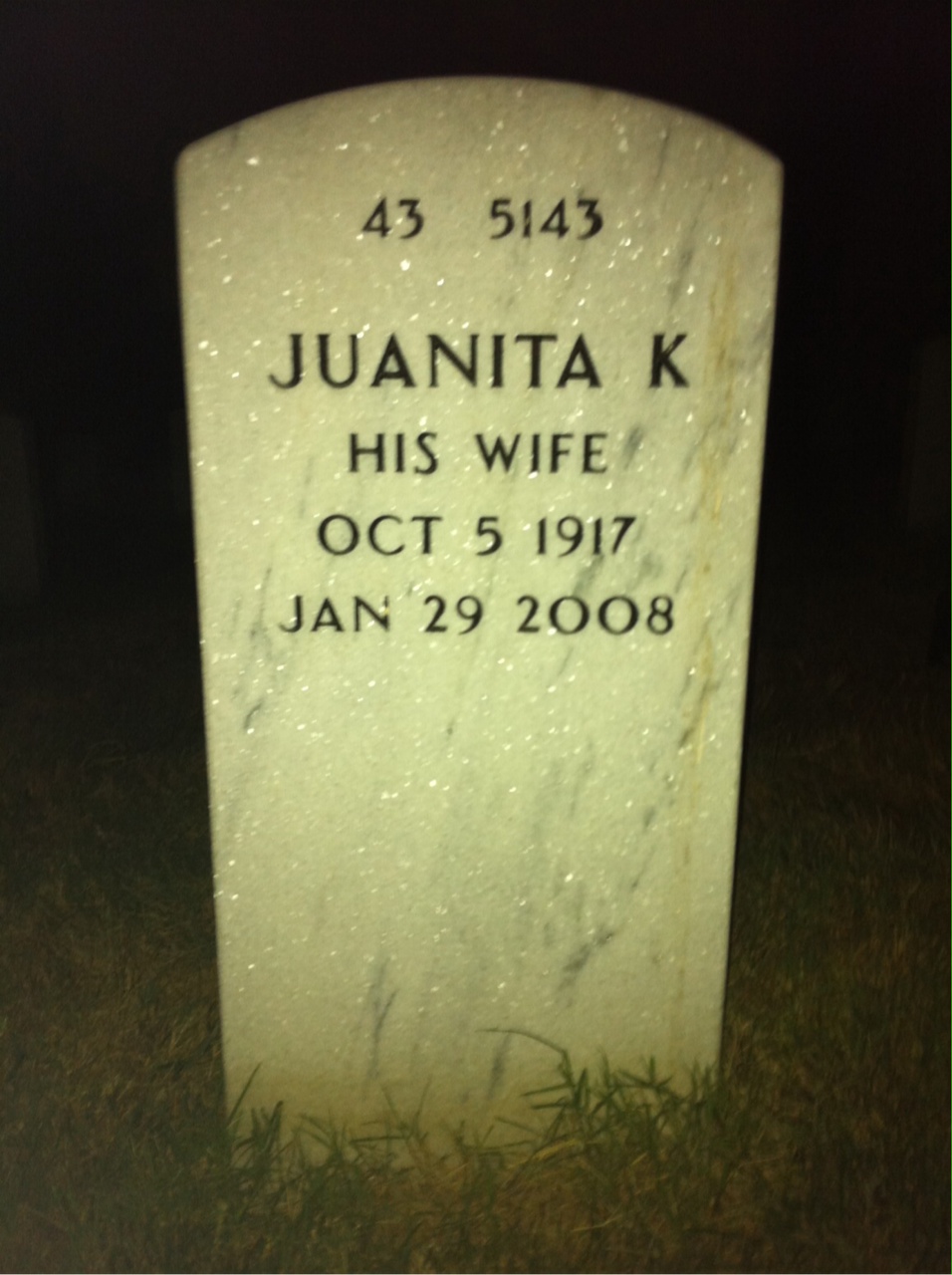 Back of headstone — Fred Dorsey
