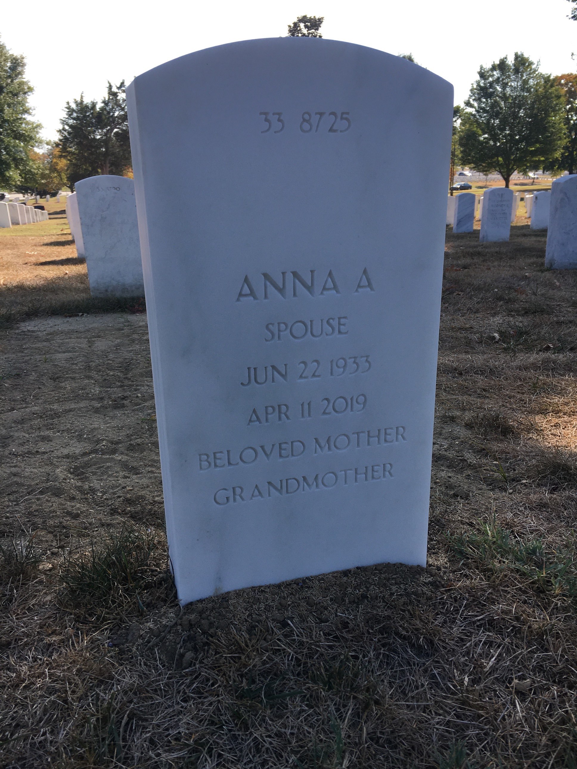 Back of headstone — Omer St Jacques