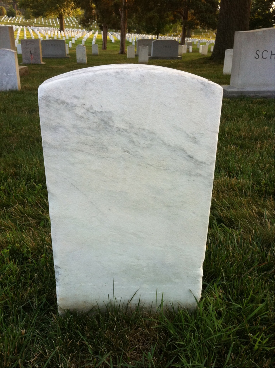 Back of headstone — Aquila Mitchell