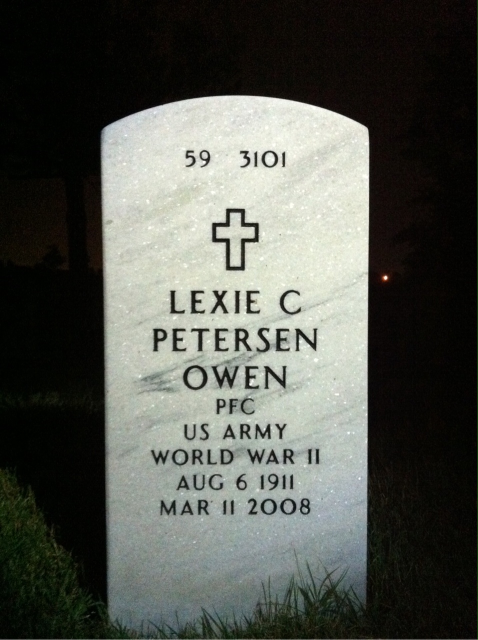 Back of headstone — John Owen