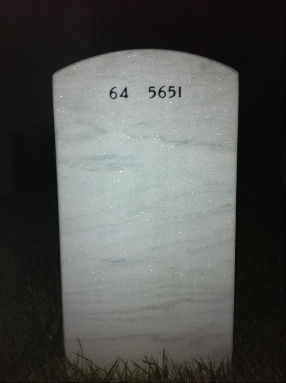Back of headstone — Charles Bartholomew