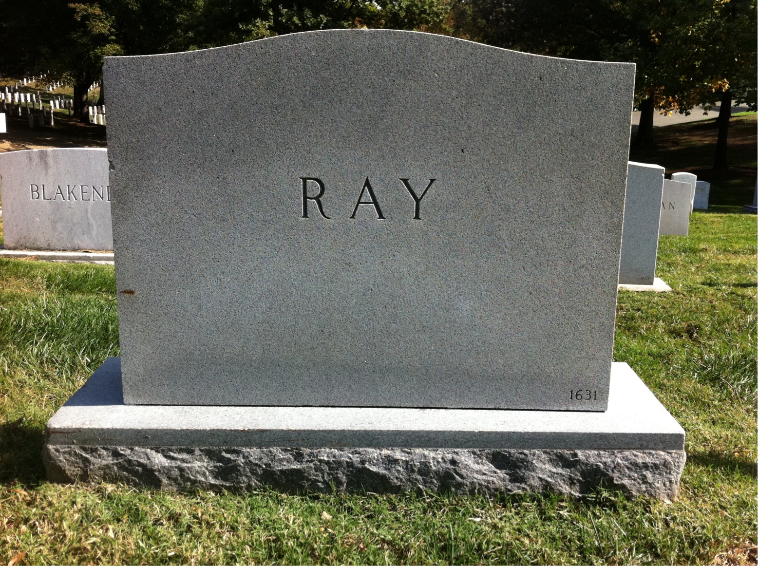 Back of headstone — Martin Ray