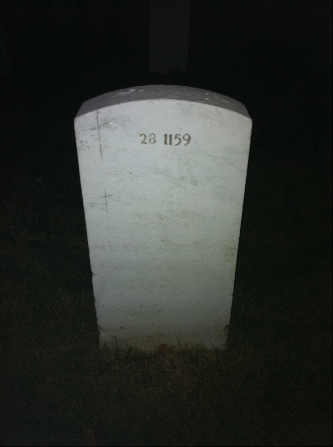 Back of headstone — Arthur Foster