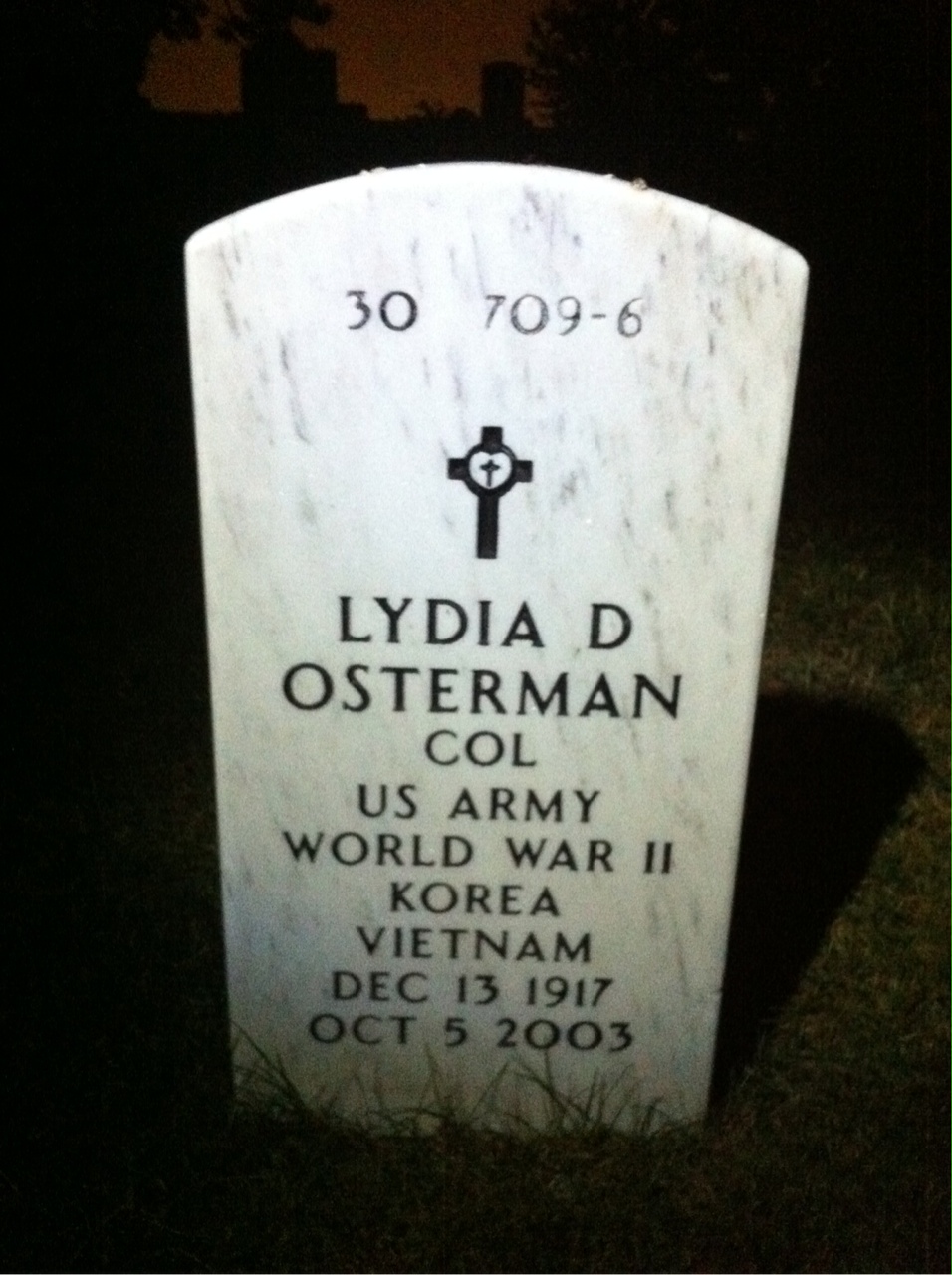 Back of headstone — Arthur Osterman