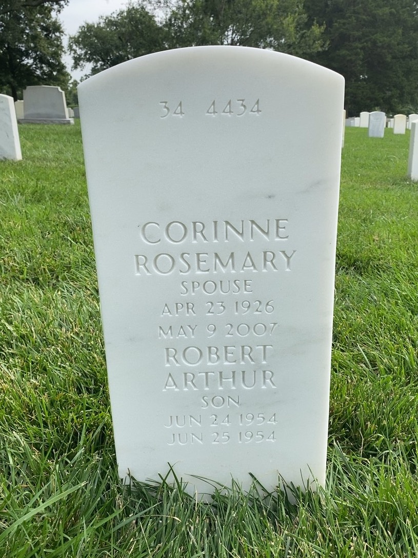 Back of headstone — Howard Benson